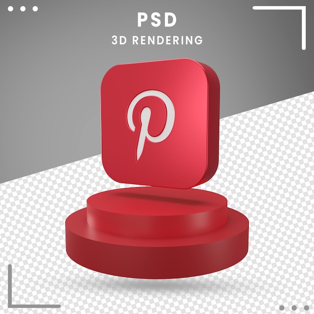 3d Gedraaid Embleempictogram Pinterest Geïsoleerd