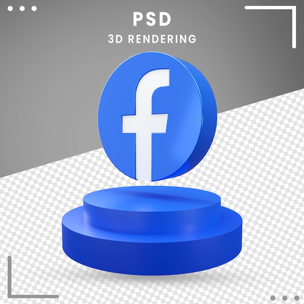 PSD 3d gedraaid pictogram facebook geïsoleerd