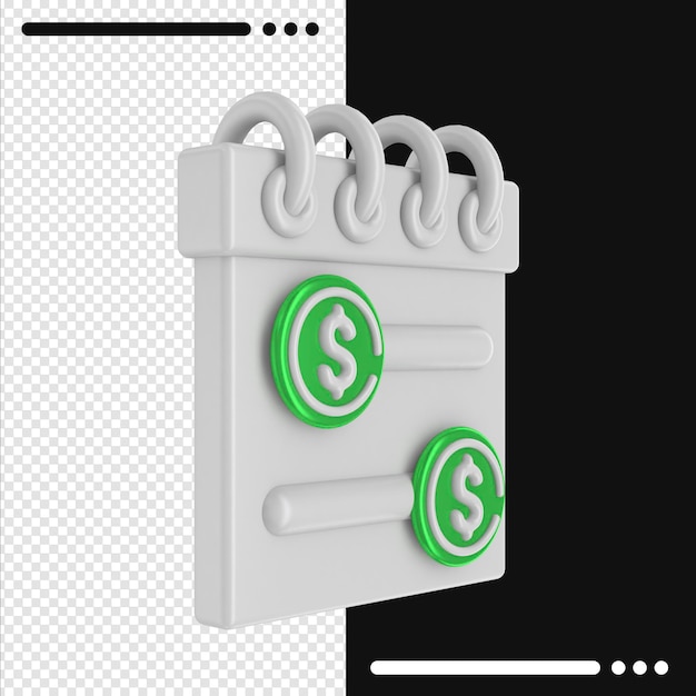 3D-gedraaide kalender in 3D-rendering