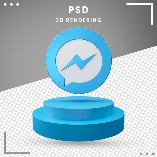 PSD 3d gedraaide logo messenger design rendering geïsoleerd