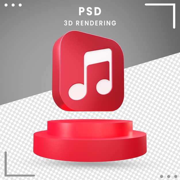 PSD 3d-gedraaide pictogram muziek ontwerp