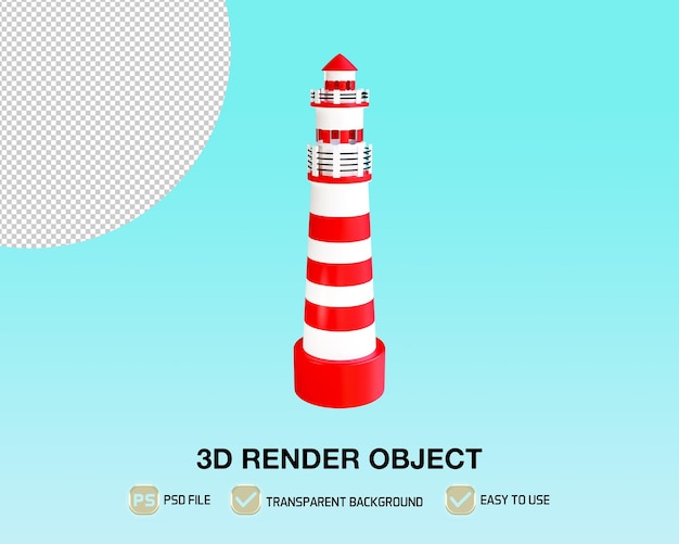 PSD 3d geef hallo zomer met strandtoren geef