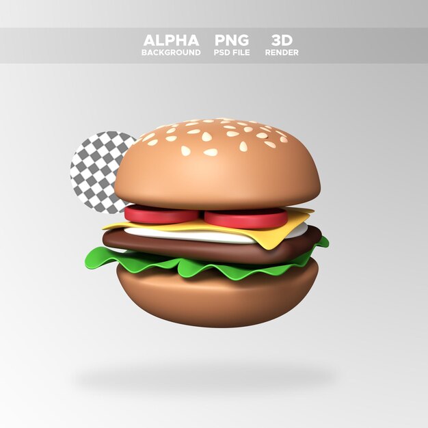 PSD 3d geef hamburgerpictogram voor ontwerpillustratie terug