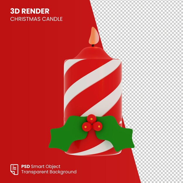 PSD 3d geef kerstmiskaars terug