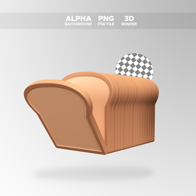 PSD 3d geef toastpictogram terug voor ontwerpillustratie