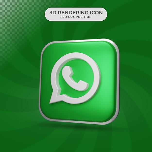 3d geef van whatsapp pictogramontwerp terug