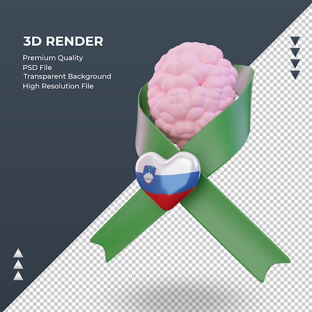 3d-geestelijke gezondheid dag slovenië vlag rendering juiste weergave