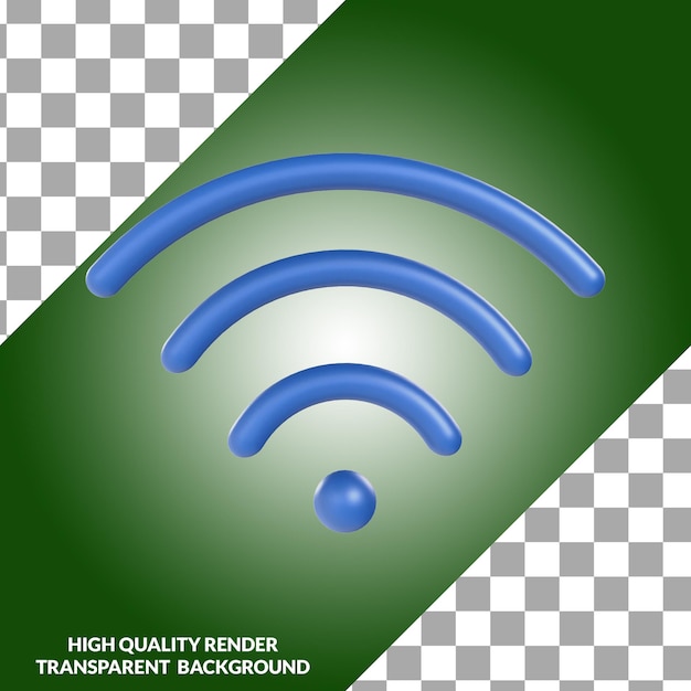 PSD 3d geïllustreerd wi-fi blauw pictogram