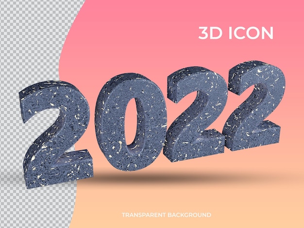 3d geïsoleerd 2021 3d transparant tekstpictogramontwerp