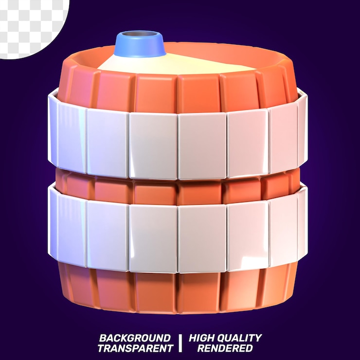 PSD 3d geïsoleerd pictogram illustratie spel wapen houten vat