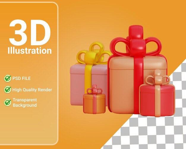 3d Geïsoleerde giftdoos, 3d Valentijnselement