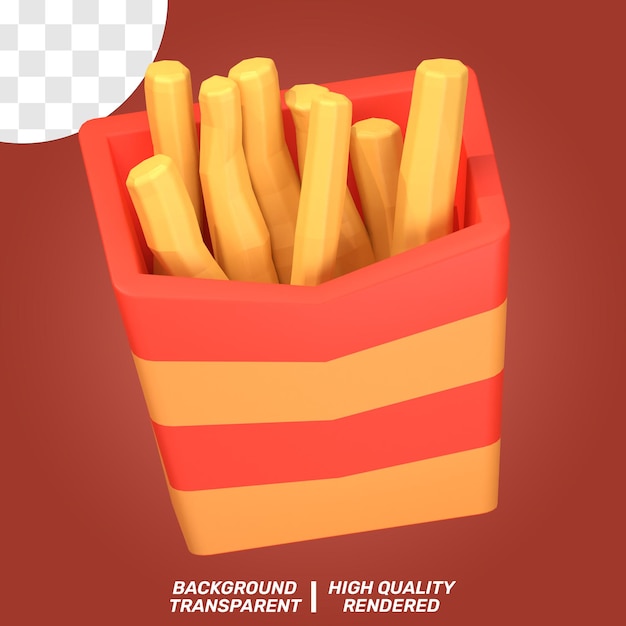 3D GEÏSOLEERDE ILLUSTRATIE HEERLIJKE FAST FOOD PSD