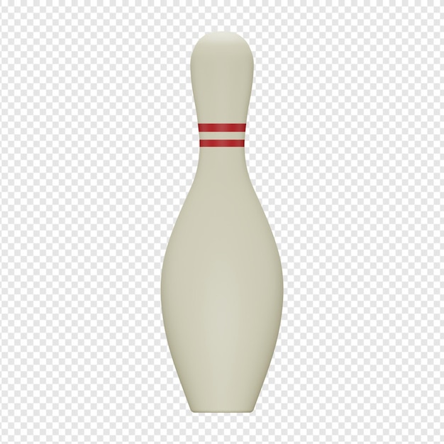 3D-geïsoleerde render van bowling pin pictogram psd