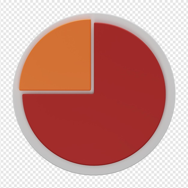 3D-geïsoleerde render van cirkeldiagrampictogram psd