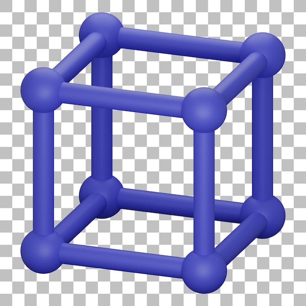 3D-geïsoleerde render van kubuspictogram psd
