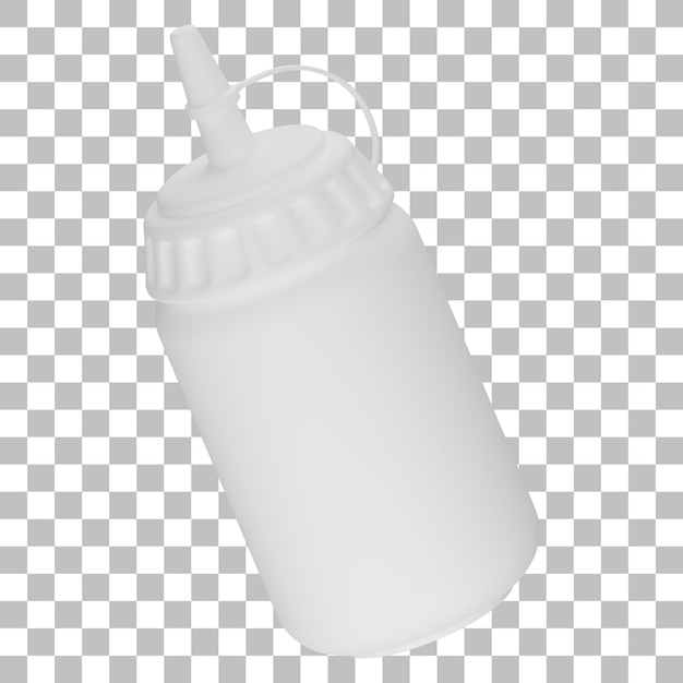 PSD 3d-geïsoleerde render van mayonaise fles pictogram psd