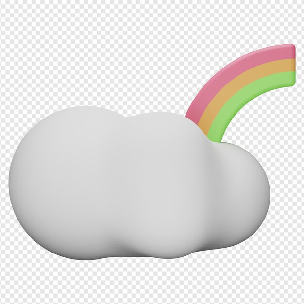 PSD 3d-geïsoleerde render van regenboogpictogram psd