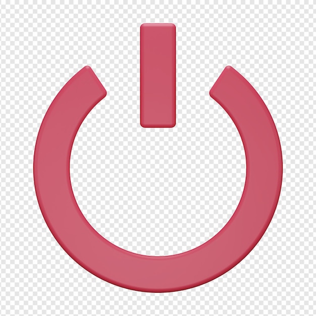 3D-geïsoleerde render van shutdown-pictogram psd