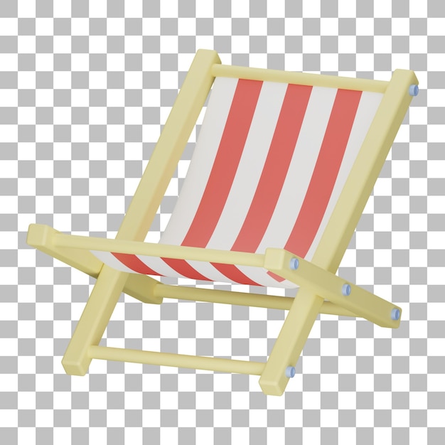 PSD 3d-geïsoleerde render van strandstoel pictogram psd