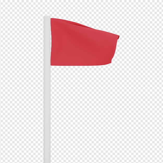 3d-geïsoleerde render van vlagpictogram psd