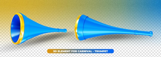 3D-gekleurde trompet voor carnavalscompositie in Brazilië