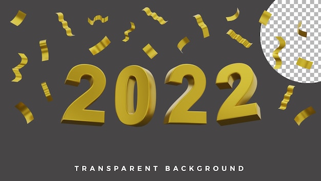 3d gelukkig nieuwjaar 2022 elegant luxe gouden feestpapier concept van hoge kwaliteit