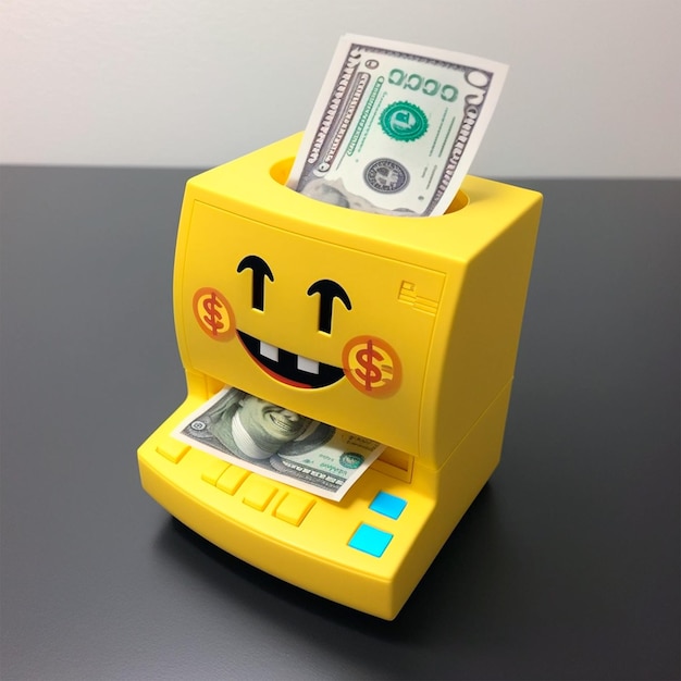 PSD 3d gelukkig schattig emoji afdrukken geld