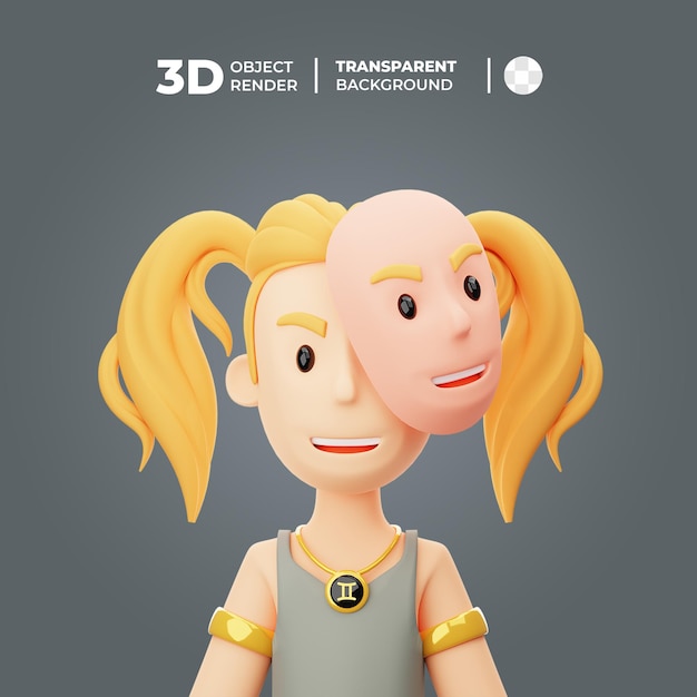 PSD 3d gemini horoscope avatar