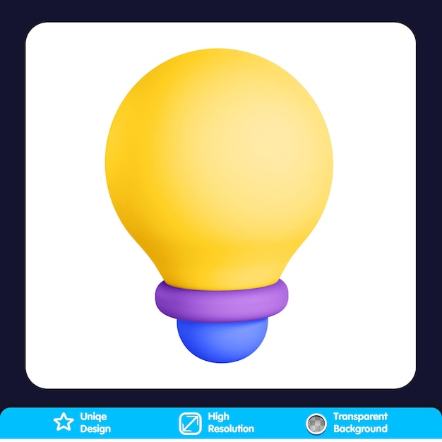 PSD 3d general icons bulb