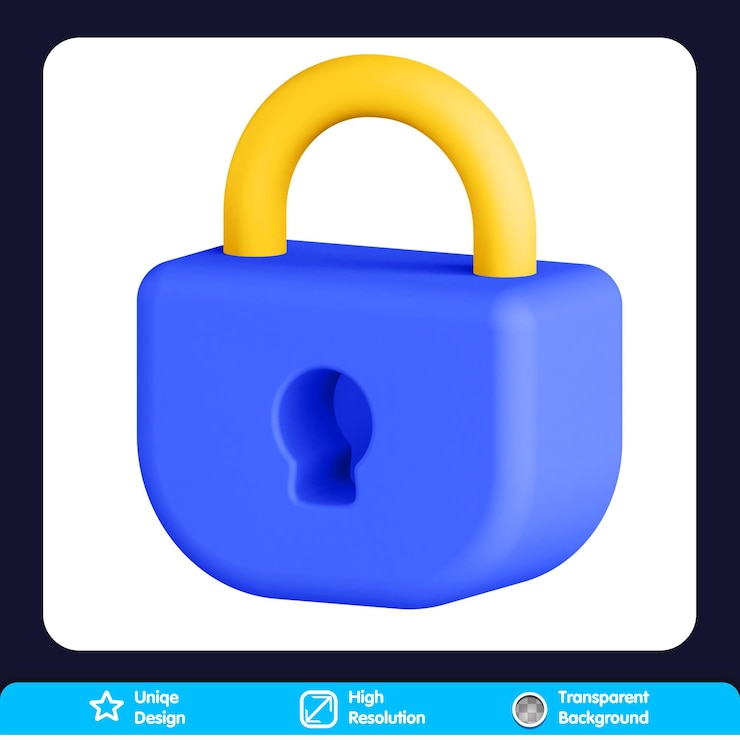 PSD 3d general icons padlock