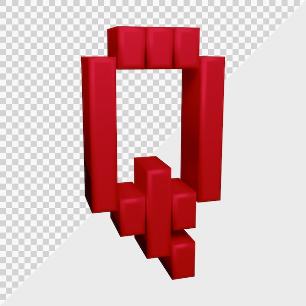 3D-gengivelse af alfabetbogstavet q