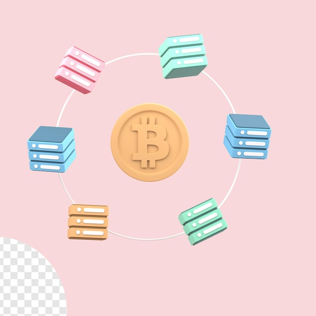 3d gengivelse illustration af bitcoin lagerdata