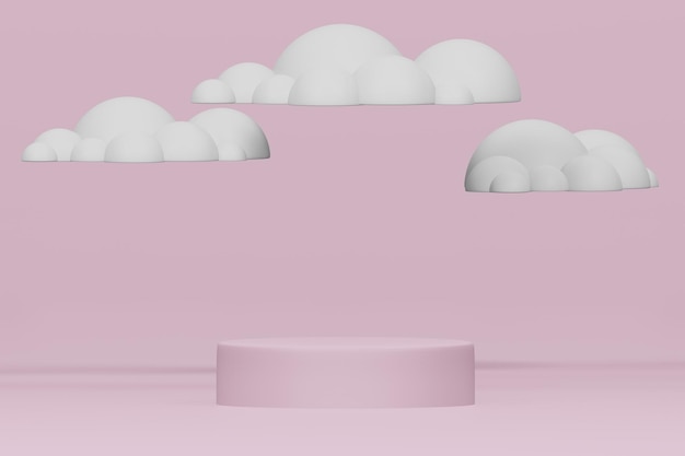 3d gengivelsesillustration af podie display showcase til produktplacering i minimal designpodie