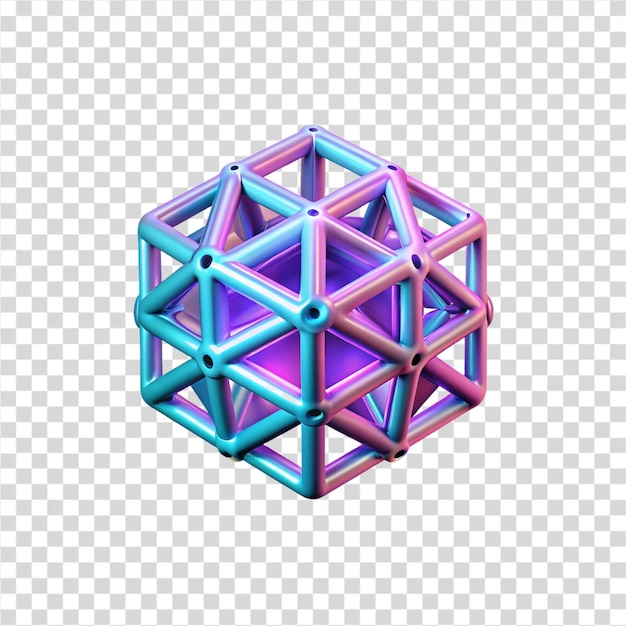 3d geometric cube structure abstract design with gradient colors