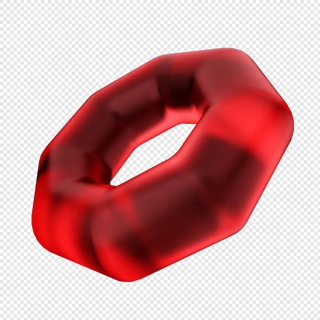 3d geometric glass red color