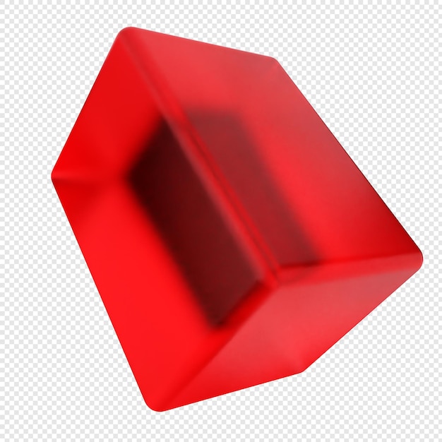 3d geometric glass red color