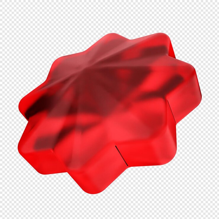 3D геометрическое стекло красного цвета