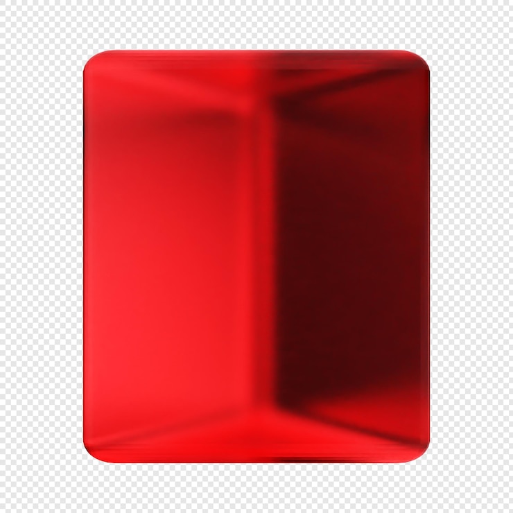 PSD 3d geometric glass red color