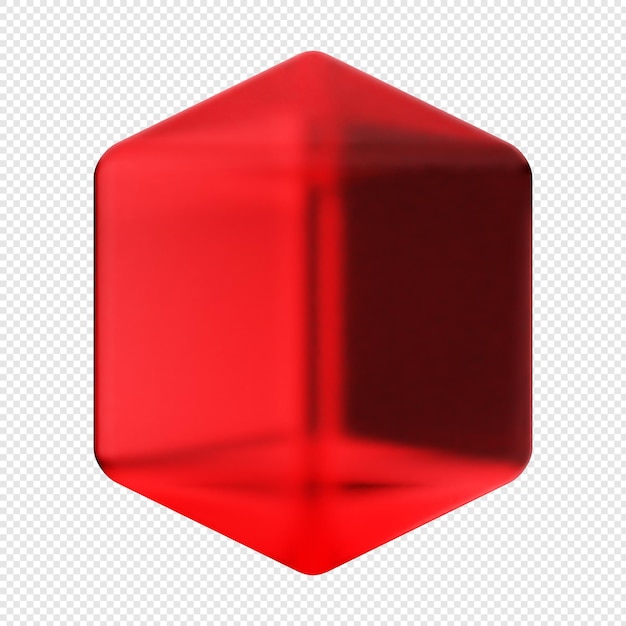 3d geometric glass red color