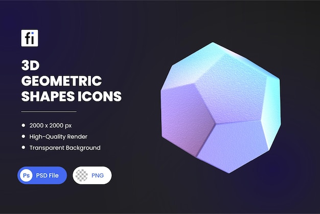 3D Geometric Shapes Illustrations Dodecahedron