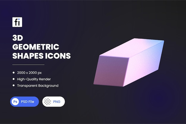 3D Geometric Shapes Illustrations Parallelepiped