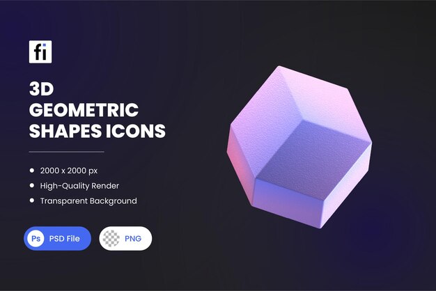 3D Geometric Shapes Illustrations Rhombic Dodecadhron