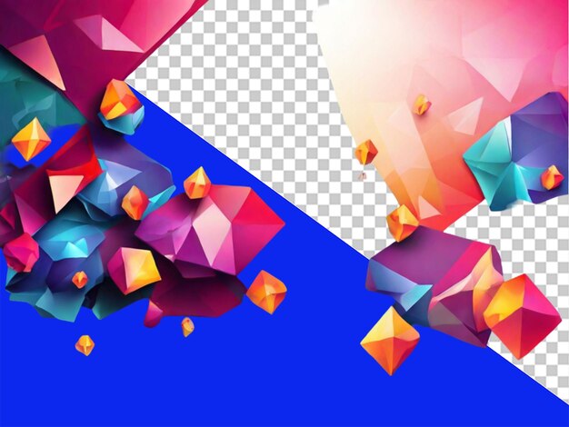 PSD 3d geometric shapes on transparent background