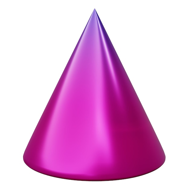 3D-geometrievorm ConeGradient paars metallic kleur realistisch weergave-elementontwerp