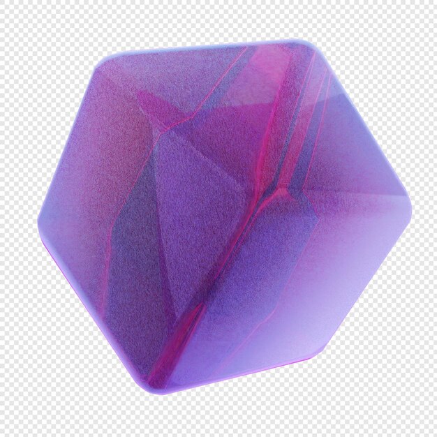 3d geometrisch glas paarse kleur