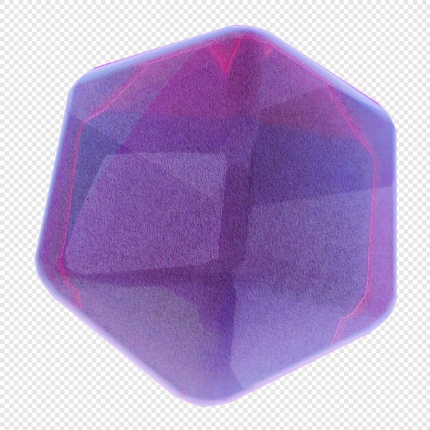 3d geometrisch glas paarse kleur