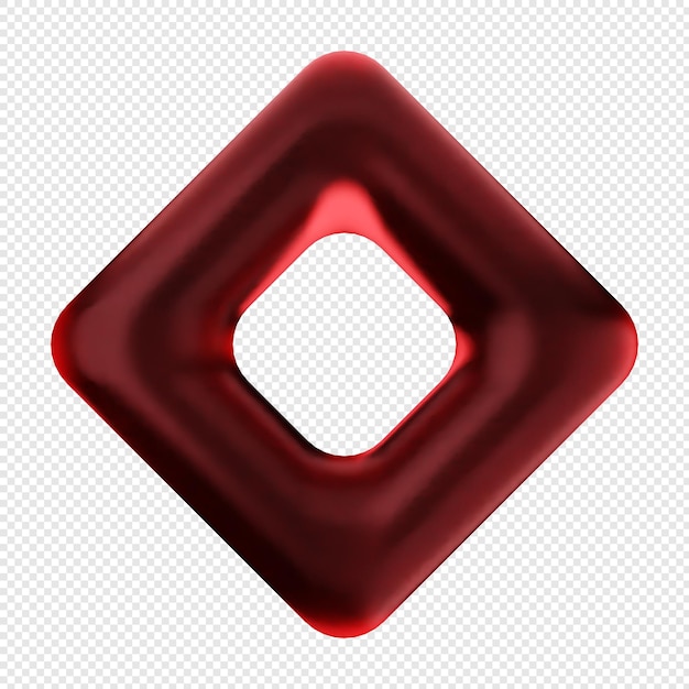 3d geometrisch glas rode kleur