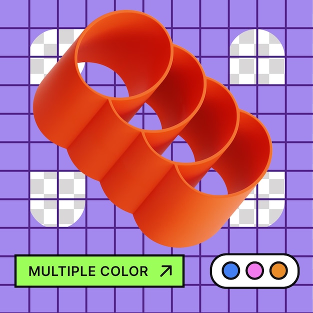 3D geometrisk form med flere farger