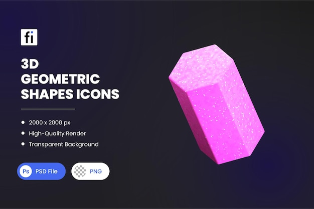 PSD 3d geometry shapes hexagonal prism