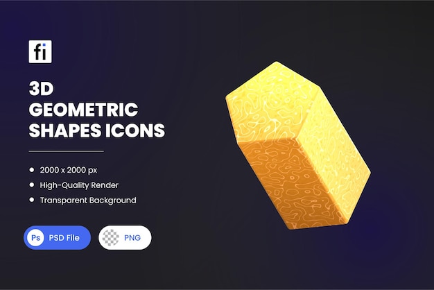 PSD 3d geometry shapes pentagonal prism